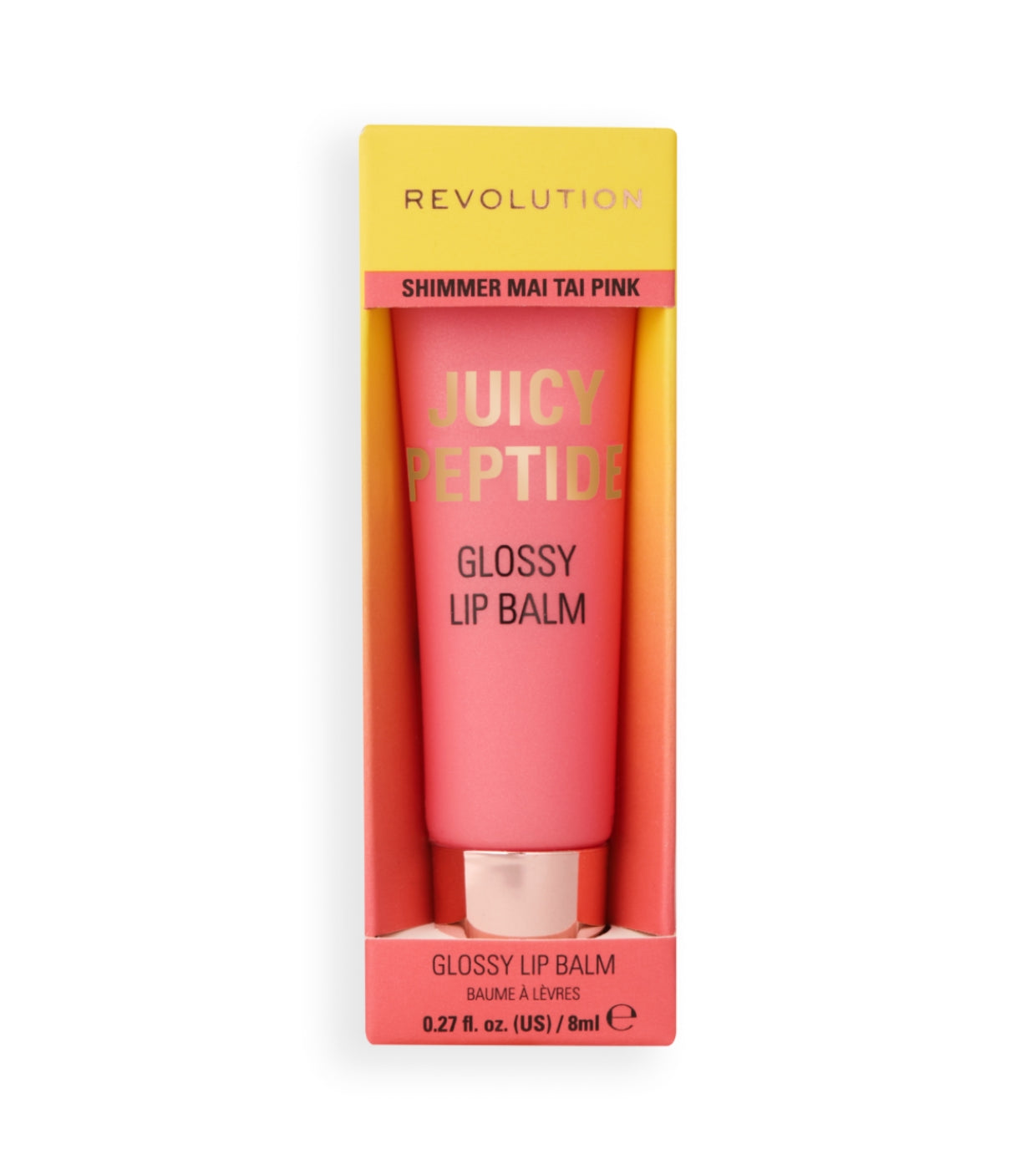 Makeup Revolution - Balsamo lucidalabbra Juicy Peptide - Shimmer Mai Tai Pink