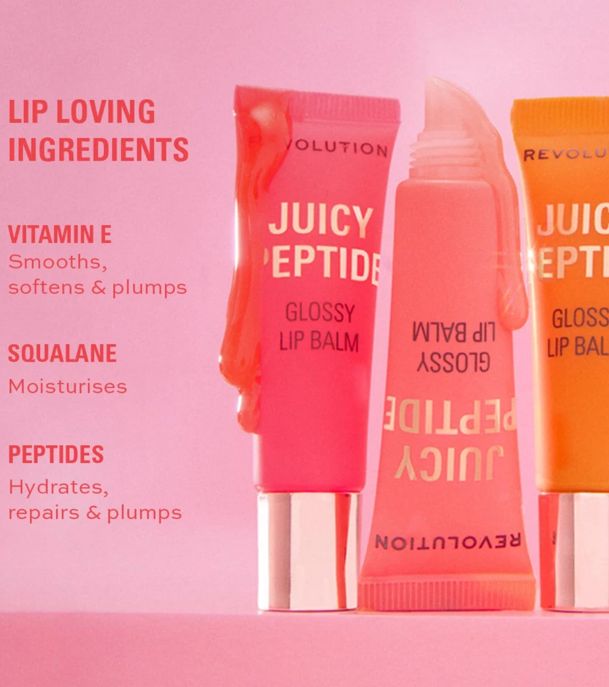 Makeup Revolution - Balsamo lucidalabbra Juicy Peptide - Shimmer Mai Tai Pink