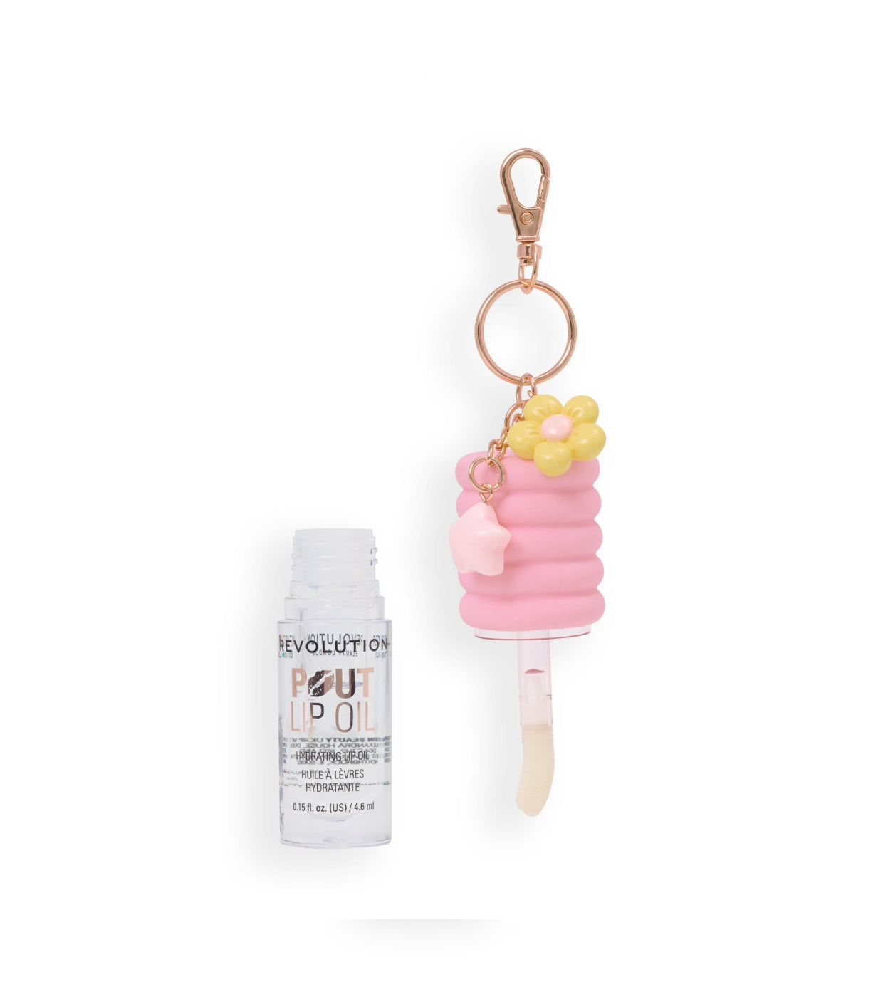 Makeup Revolution - Olio per labbra Pout Lip Charm - Lychee Clear Pink