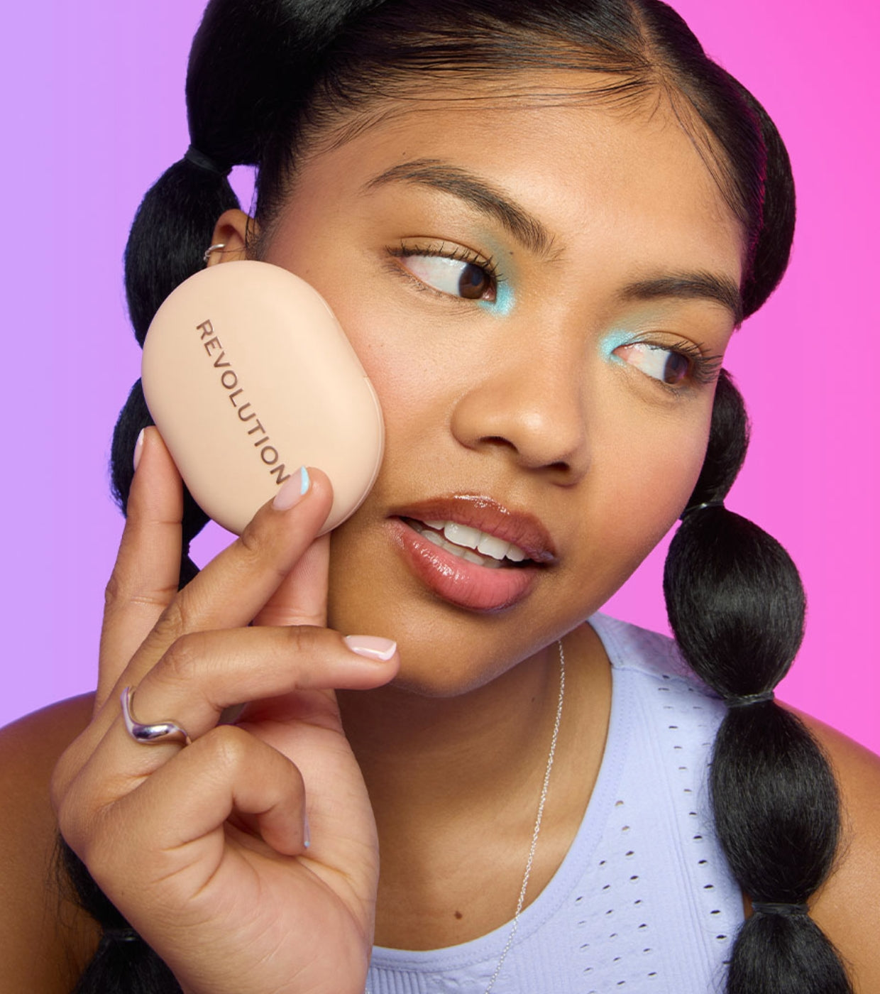 Makeup Revolution - Cipria compatta adesivo per cellulare Powder Pops - Peach