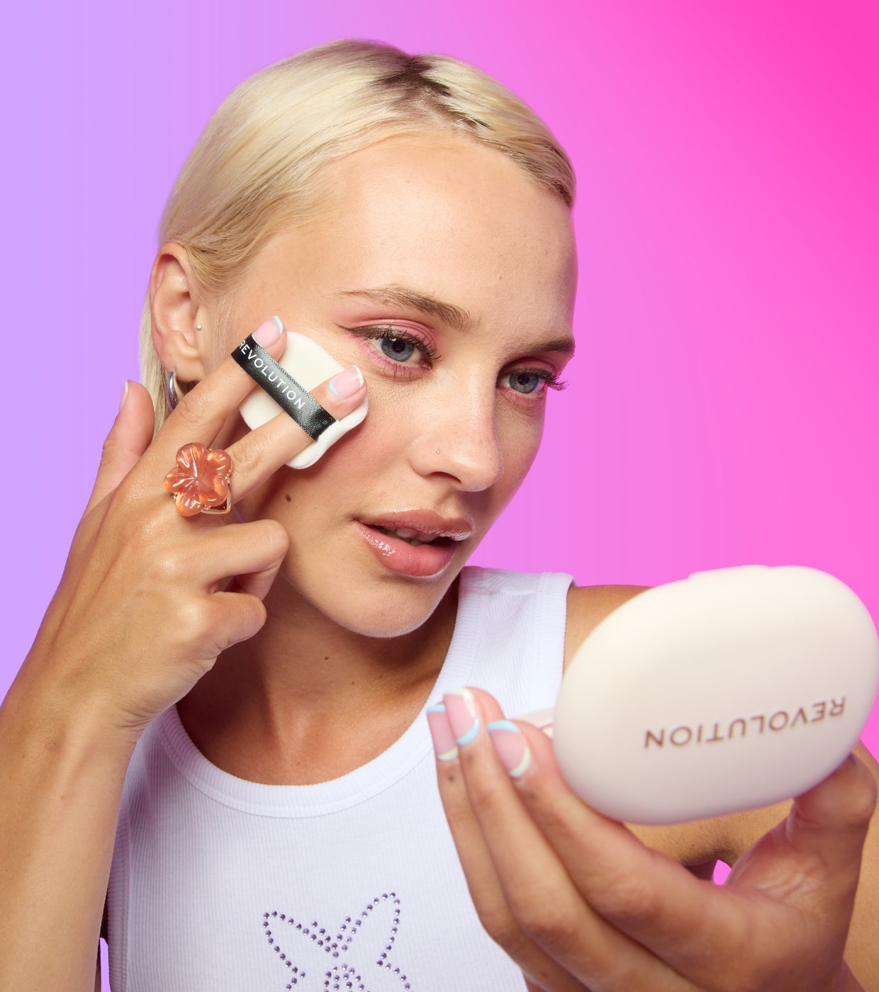 Makeup Revolution - Cipria compatta adesivo per cellulare Powder Pops - Translucent