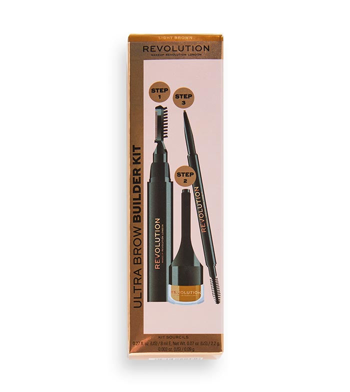 Revolution - Kit sopracciglia Ultra Brow Builder Kit - Light Brown