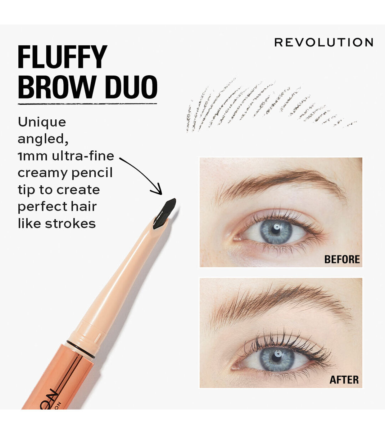 Revolution - Matita per sopracciglia Fluffy Brow Filter Duo - Ash Brown