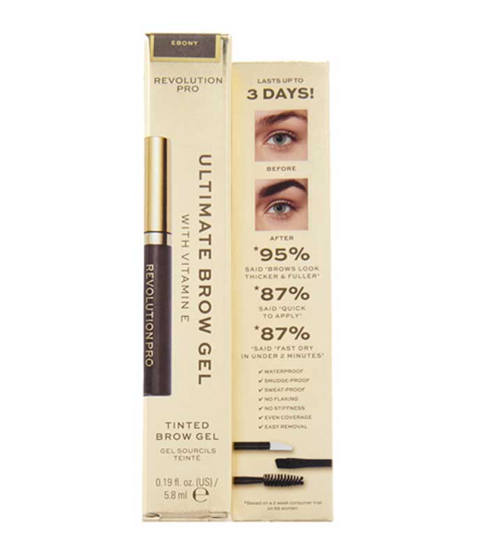 Revolution Pro - Gel per sopracciglia Ultimate Brow - Ebony