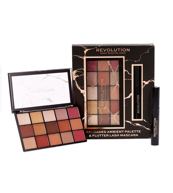 Revolution - Set regalo con palette di ombretti Reloaded Ambient e mascara Flutter Lash