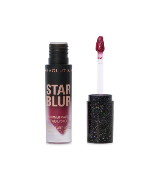 Makeup Revolution - Rossetto liquido opaco con brillantini Star Blur - Crimson Envy
