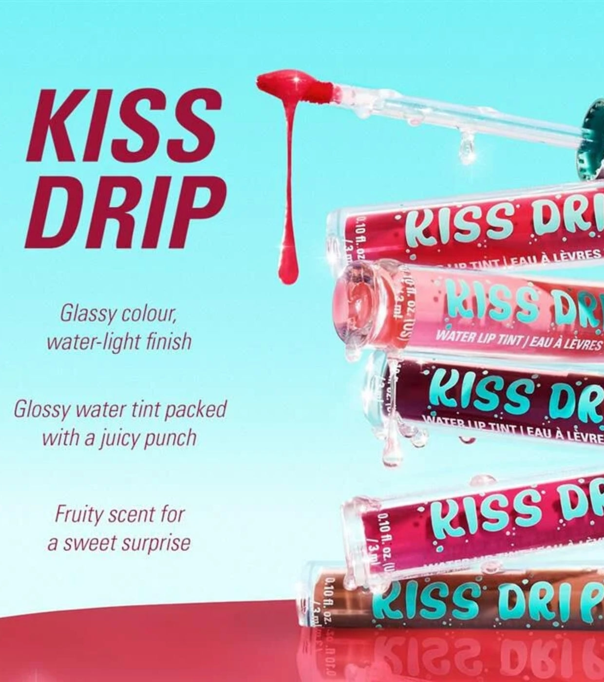 Makeup Revolution - Tinta labbra Kiss Drip Water - Cherry Glace
