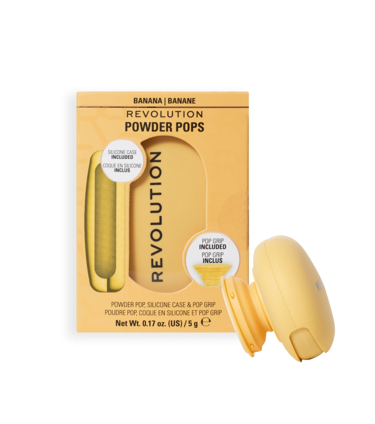 Makeup Revolution - Cipria compatta   adesivo per cellulare Powder Pops - Banana