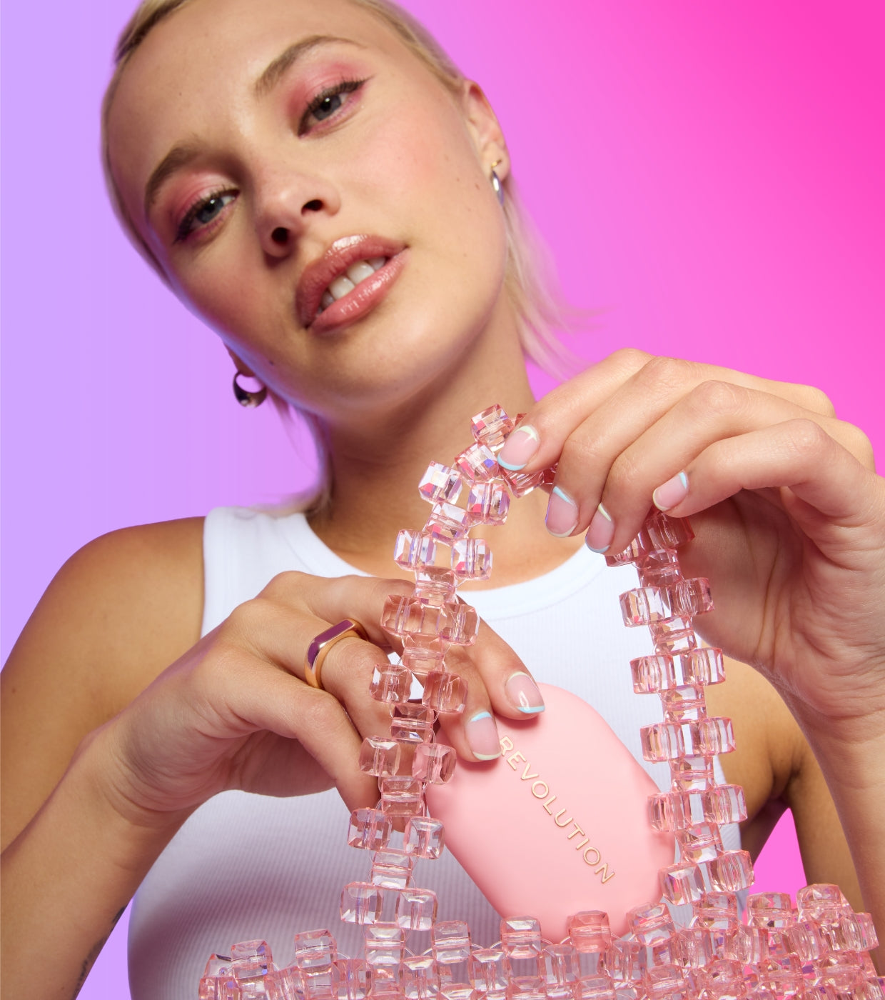 Makeup Revolution - Cipria compatta   adesivo per cellulare Powder Pops - Rose