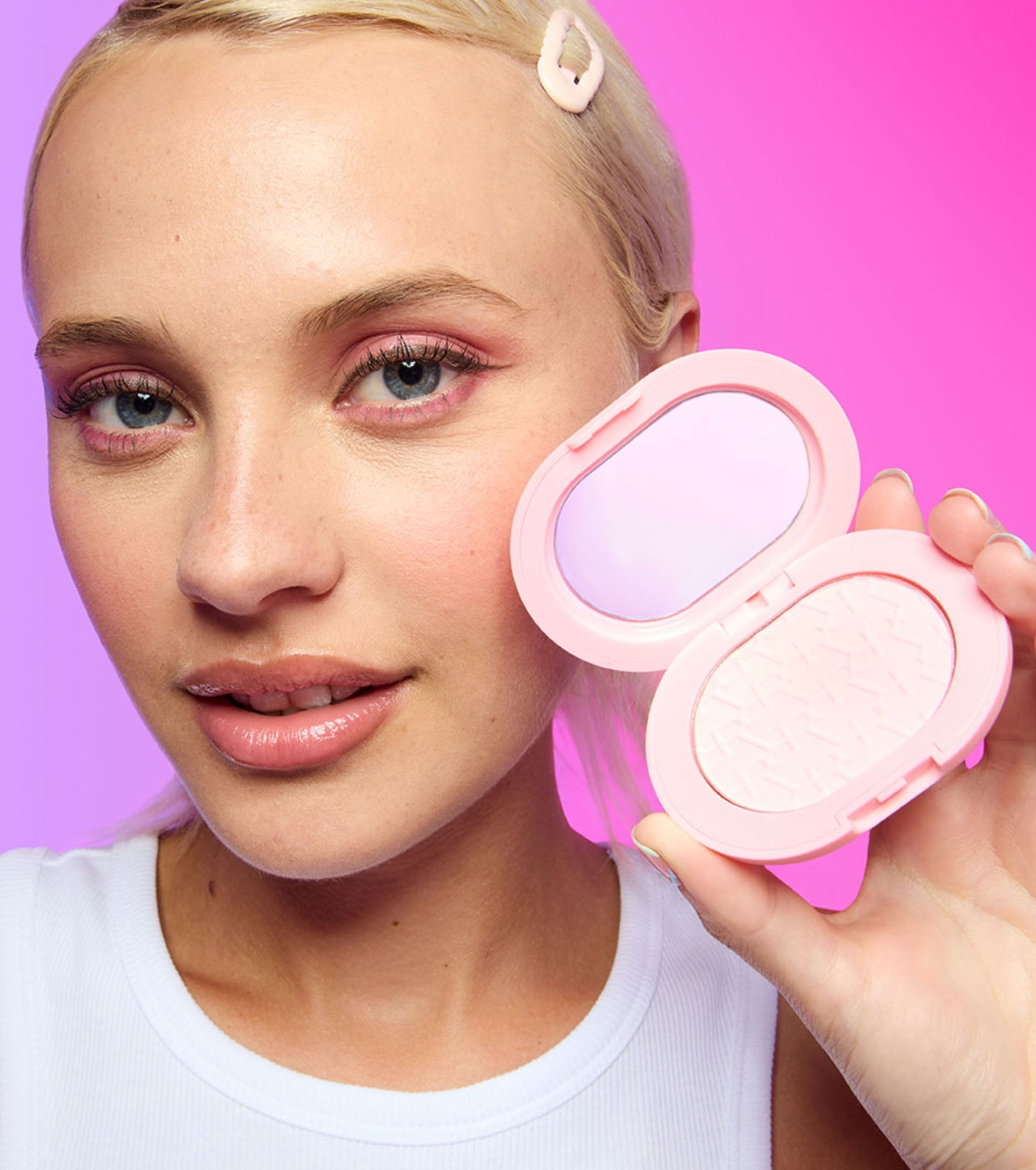Makeup Revolution - Cipria compatta   adesivo per cellulare Powder Pops - Rose
