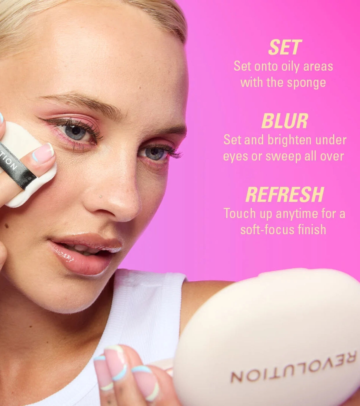 Makeup Revolution - Cipria compatta Powder Pops Instant Blur - Peach