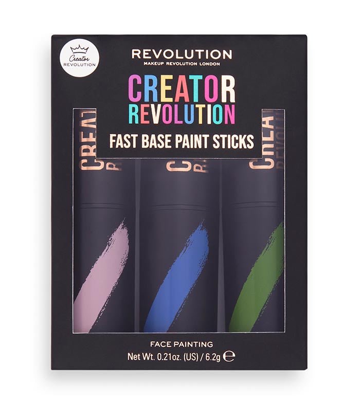 Revolution - *Creator* - Bastoncini per trucco artistico Fast Base Paint Sticks - Rosa, blu e verde