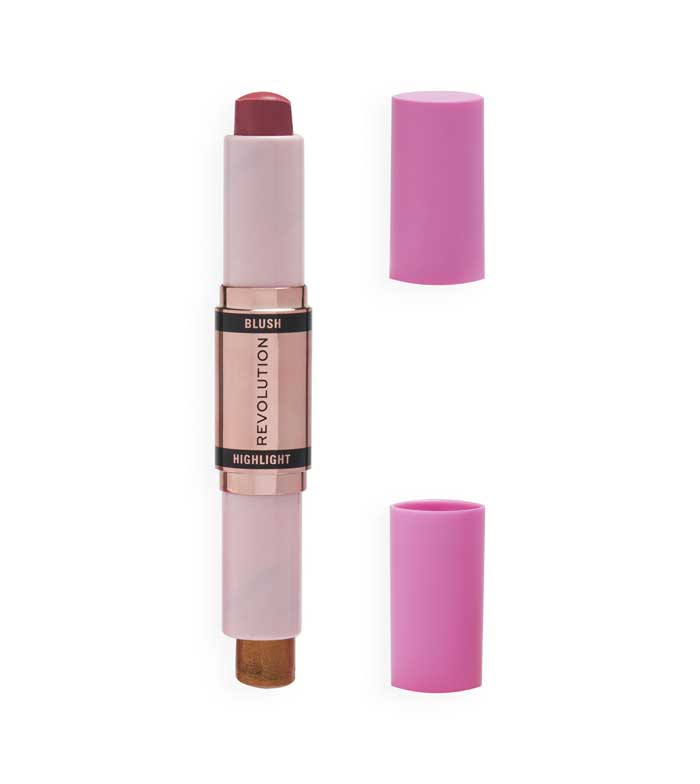 Revolution - Duo fard ed evidenziatore in stick - Flushing Pink