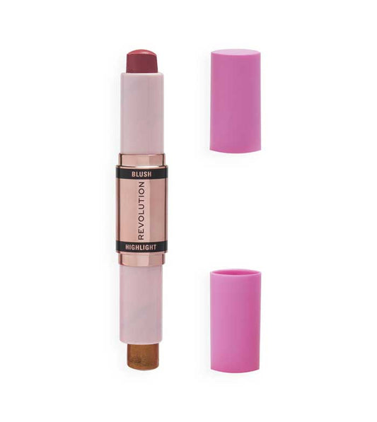 Revolution - Duo fard ed evidenziatore in stick - Flushing Pink