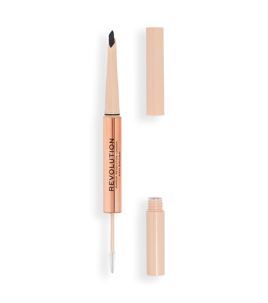 Revolution - Matita per sopracciglia Fluffy Brow Filter Duo - Dark Brown
