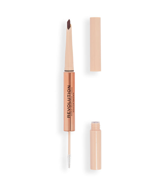 Revolution - Matita per sopracciglia Fluffy Brow Filter Duo - Medium Brown