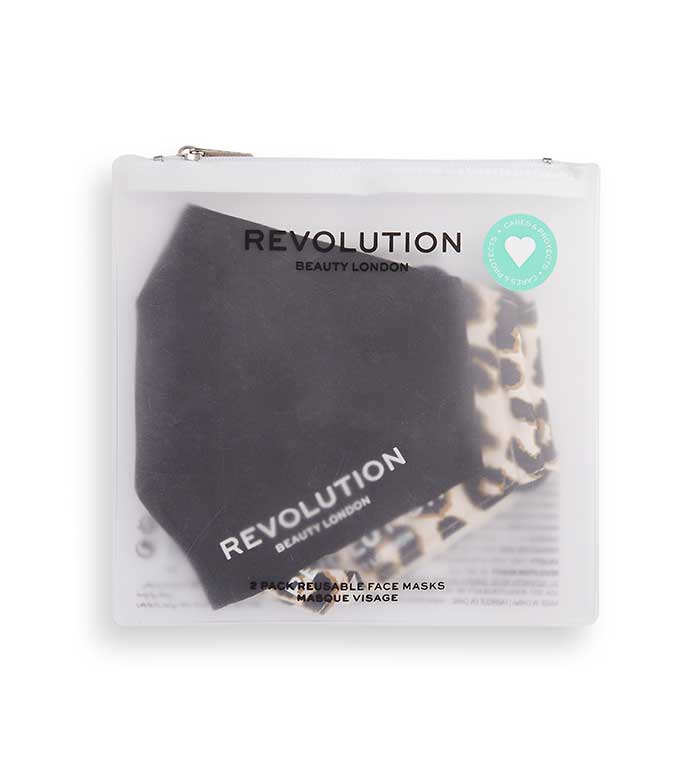 Revolution - Confezione da 2 maschere in tessuto riutilizzabili - Black