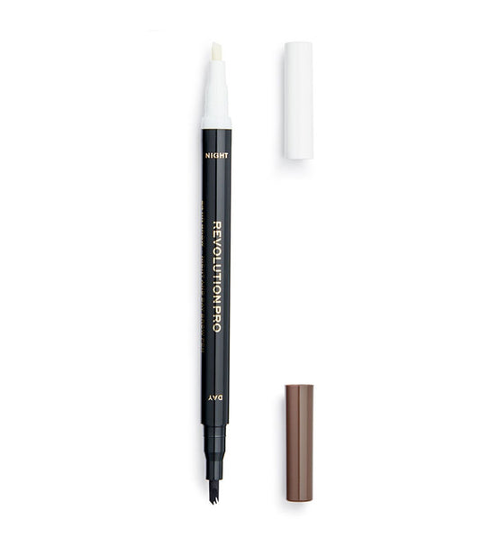 Revolution Pro - Matita e siero per sopracciglia 24Hr Brow  - Warm Brown