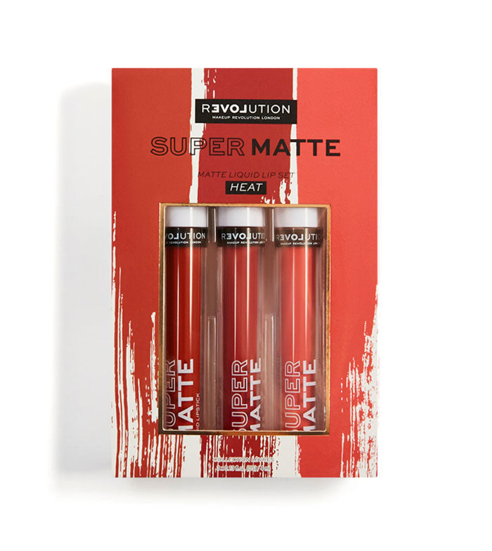 Revolution Relove - Set di 3 rossetti liquidi Super Matte - Heat