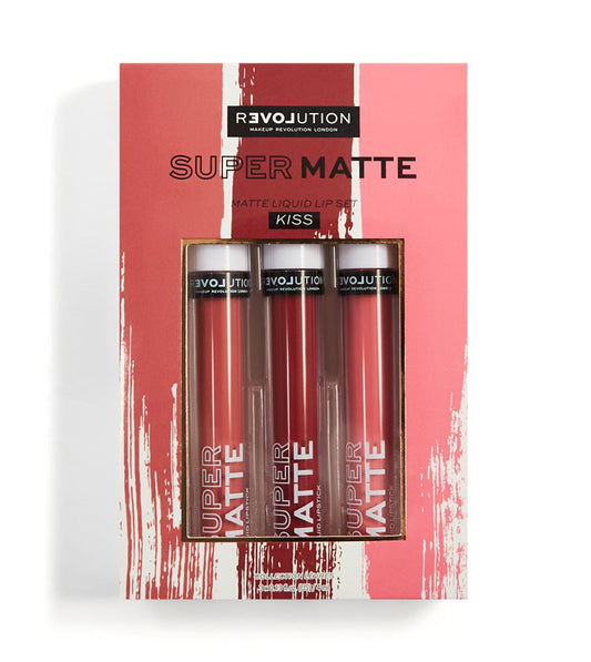 Revolution Relove - Set di 3 rossetti liquidi Super Matte - Kiss