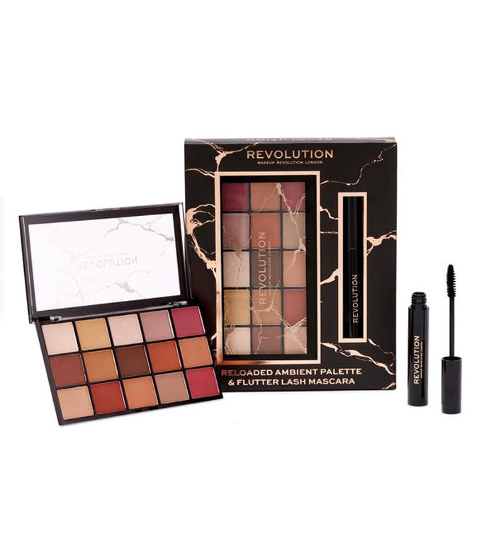 Revolution - Set regalo con palette di ombretti Reloaded Ambient e mascara Flutter Lash