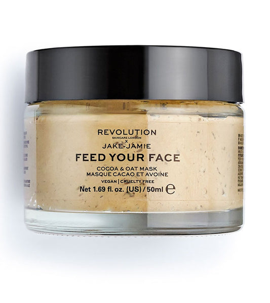 Revolution Skincare - Maschera Viso idratante Feed your face x Jake-Jamie - Cacao e avena