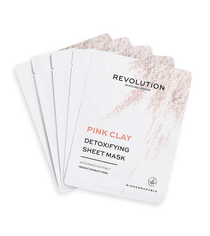 Revolution Skincare - Confezione da 5 maschere all'argilla rosa