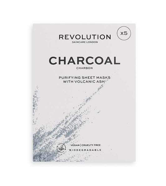 Revolution Skincare - Confezione da 5 maschere al carbone